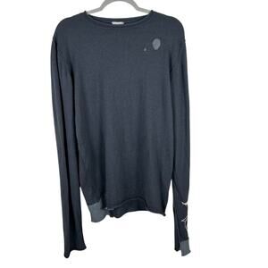 Ever Women’s  Sz M cashmere sweater intentionally embroidered patched